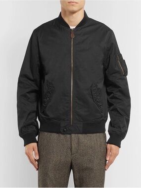 Wallace & Barnes MA-1 Shell Bomber Jacket Military Classic Zip Up Nylon Blend M
